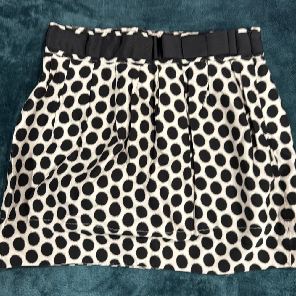 Polka dot with bow mini skirt